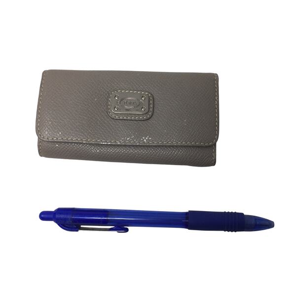 TOD'S 5 Key Keyholder Wallet - Beige/Gray Pebbled Leather - Picture 10 of 10